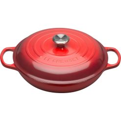 Le Creuset 3.5 Qt. Signature Enameled Cast Iron Braiser With Stainless Steel Knob | Cerise/Cherry Red