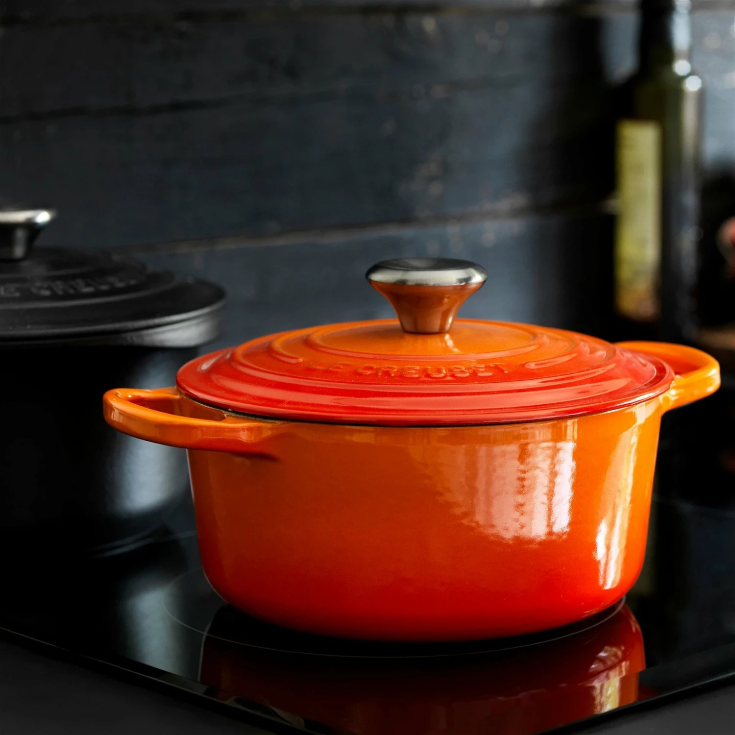 Le Creuset 3.5 Qt. Round Signature Dutch Oven With Stainless Steel Knob | Flame Orange - Image 5
