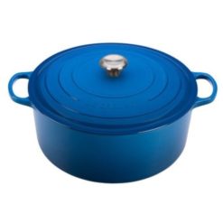 Le Creuset 13.25 Qt. Round Signature Cast Iron Dutch Oven With Stainless Steel Knob | Marseille Blue
