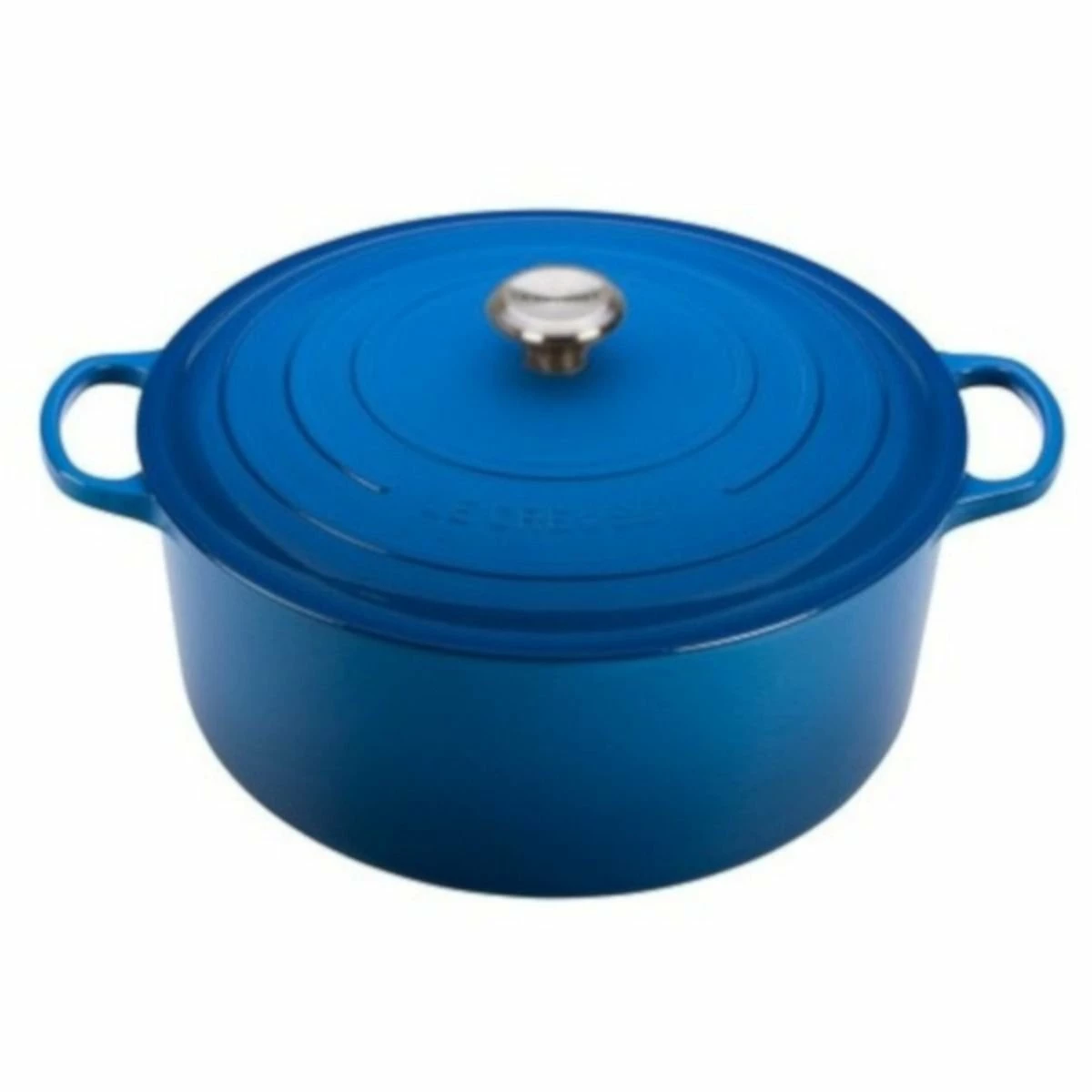Le Creuset 13.25 Qt. Round Signature Cast Iron Dutch Oven With Stainless Steel Knob | Marseille Blue