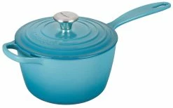 Le Creuset 2.25 Qt. Signature Enameled Cast Iron Saucepan With Stainless Steel Knob | Caribbean Blue