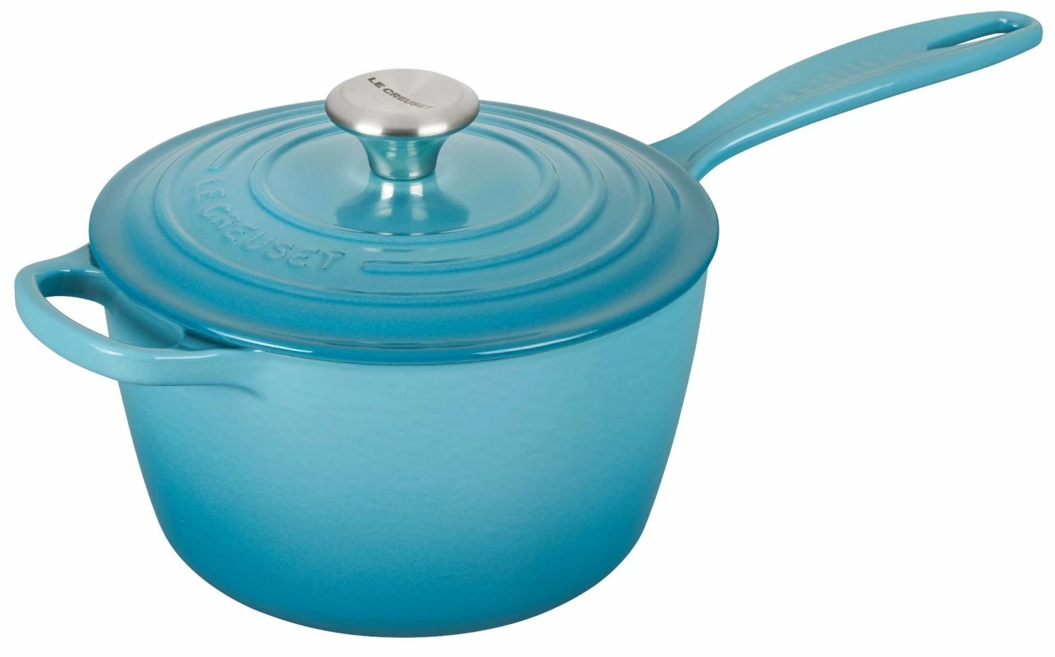 Le Creuset 2.25 Qt. Signature Enameled Cast Iron Saucepan With Stainless Steel Knob | Caribbean Blue