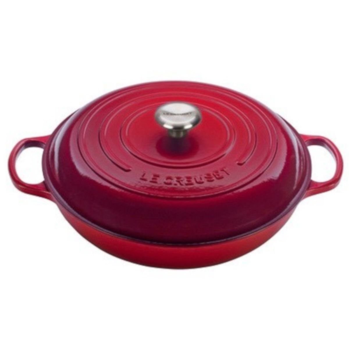Le Creuset 5 Qt. Signature Enameled Cast Iron Braiser With Stainless Steel Knob | Cerise/Cherry Red 3 Le Creuset 5 Qt. Signature Enameled Cast Iron Braiser With Stainless Steel Knob | Cerise/Cherry Red