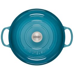 Le Creuset 3.5 Qt. Signature Enameled Cast Iron Braiser With Stainless Steel Knob | Caribbean Blue 4 Le Creuset 3.5 Qt. Signature Enameled Cast Iron Braiser With Stainless Steel Knob | Caribbean Blue -STAUB Shop rs12365 ls2532 3017ss 3