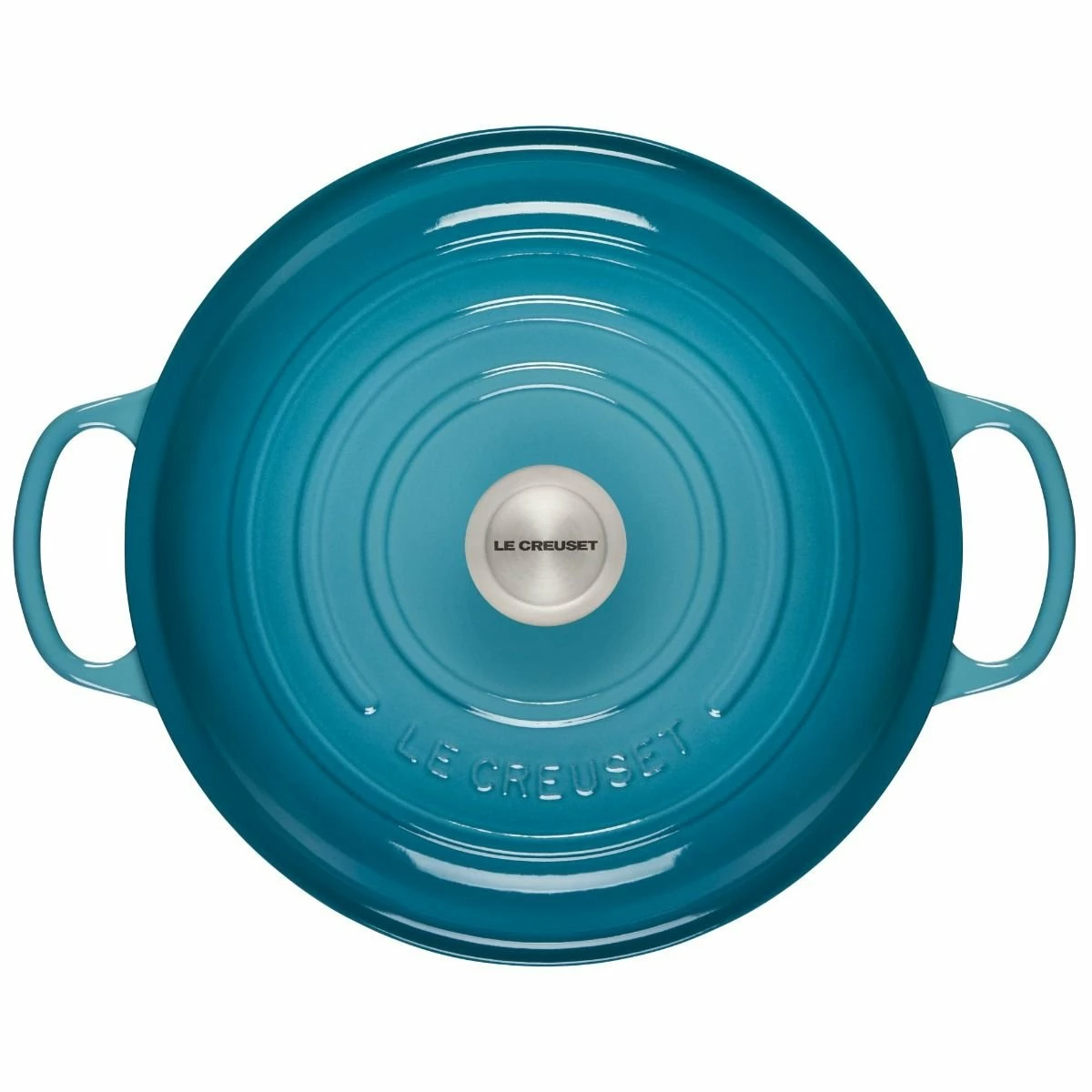 Le Creuset 3.5 Qt. Signature Enameled Cast Iron Braiser With Stainless Steel Knob | Caribbean Blue - Image 3