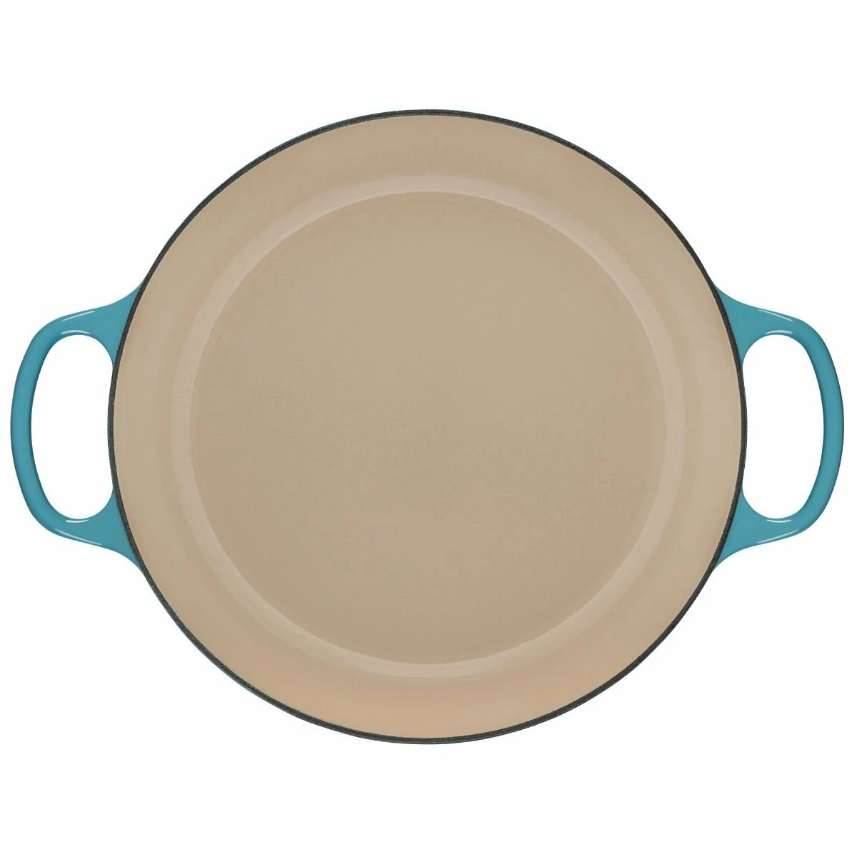 Le Creuset 3.5 Qt. Signature Enameled Cast Iron Braiser With Stainless Steel Knob | Caribbean Blue - Image 4