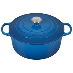 Le Creuset 7.25 Qt. Round Signature Dutch Oven With Stainless Steel Knob | Marseille Blue