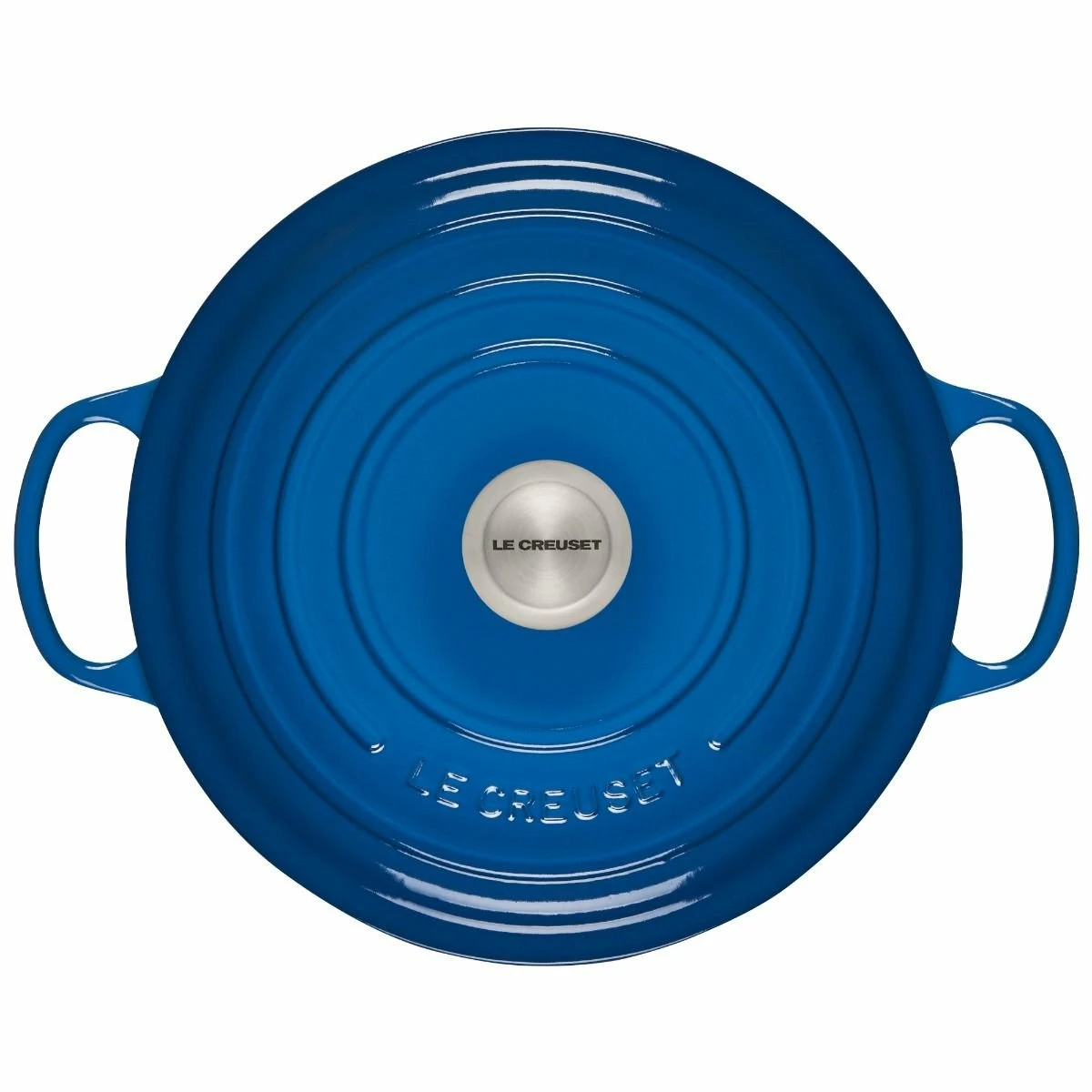 Le Creuset 7.25 Qt. Round Signature Dutch Oven With Stainless Steel Knob | Marseille Blue - Image 4