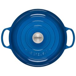 Le Creuset 3.5 Qt. Signature Enameled Cast Iron Braiser With Stainless Steel Knob | Marseille Blue -STAUB Shop rs12495 ls2532 3059 3