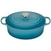 Le Creuset 6.75 Qt. Oval Signature Dutch Oven With Stainless Steel Knob | Caribbean Blue 1 Le Creuset 6.75 Qt. Oval Signature Dutch Oven With Stainless Steel Knob | Caribbean Blue -STAUB Shop rs12537 ls2502 3117ss