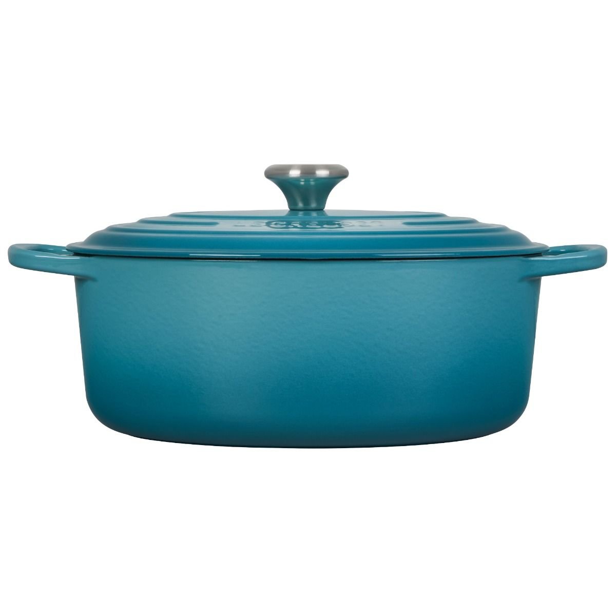 Le Creuset 6.75 Qt. Oval Signature Dutch Oven With Stainless Steel Knob | Caribbean Blue 4 Le Creuset 6.75 Qt. Oval Signature Dutch Oven With Stainless Steel Knob | Caribbean Blue - Image 2