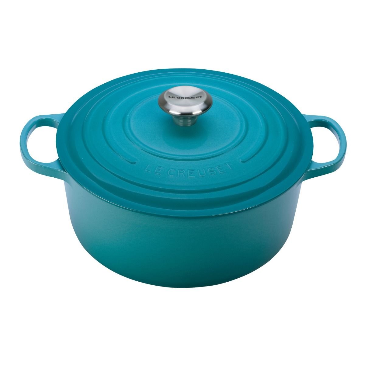 Le Creuset 7.25 Qt. Round Signature Dutch Oven with Stainless Steel Knob | Caribbean Blue Le Creuset 7.25 Qt. Round Signature Dutch Oven With Stainless Steel Knob | Caribbean Blue -STAUB Shop rs13010 rs11420 ls2501 2817 ss