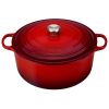Le Creuset 13.25 Qt. Round Signature Cast Iron Dutch Oven With Stainless Steel Knob | Cerise/Cherry Red -STAUB Shop rs13330 rs6064 ls2501 3467ss