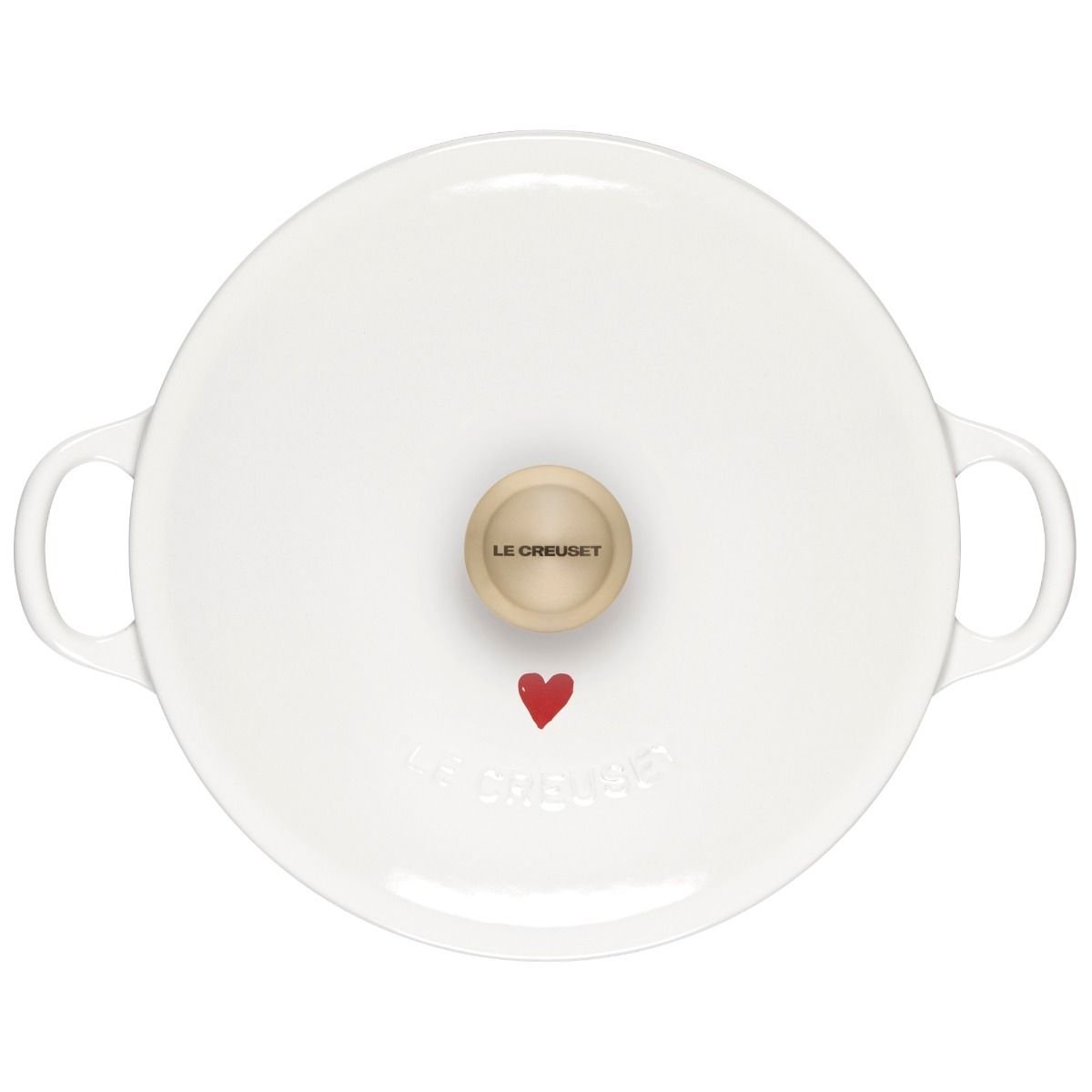 Le Creuset L'Amour 2.75 Qt. Enameled Cast Iron Soup Pot with Gold Knob & Heart Applique | White Le Creuset L'Amour 2.75 Qt. Enameled Cast Iron Soup Pot With Gold Knob & Heart Applique | White -STAUB Shop rs13474 l2574 2216hlg 3