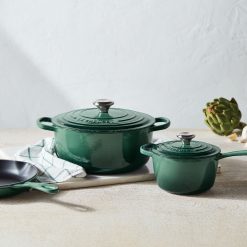 Le Creuset 5.5 Qt. Round Signature Dutch Oven With Stainless Steel Knob | Artichaut -STAUB Shop rs13722 210112 lecreuset artichaut5piece ret 1