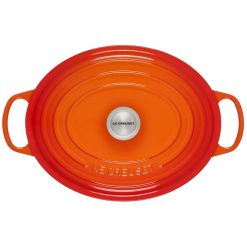 Le Creuset 6.75 Qt. Oval Signature Dutch Oven With Stainless Steel Knob | Flame Orange -STAUB Shop rs14318 ls2502 332 3 scr 1