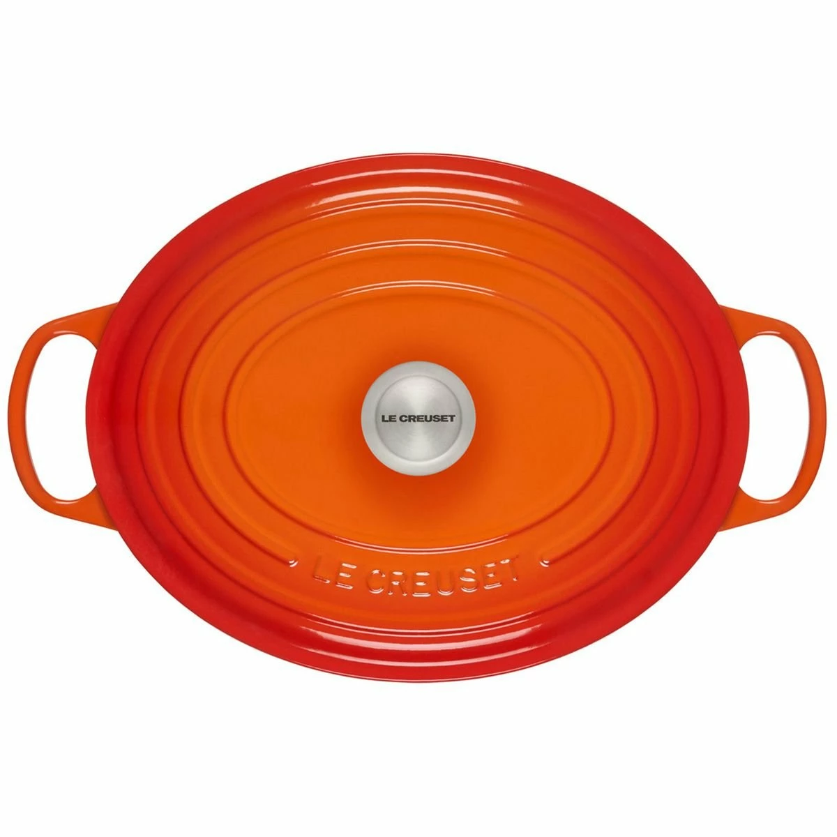 Le Creuset 6.75 Qt. Oval Signature Dutch Oven With Stainless Steel Knob | Flame Orange - Image 3