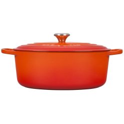 Le Creuset 6.75 Qt. Oval Signature Dutch Oven With Stainless Steel Knob | Flame Orange -STAUB Shop rs14319 ls2502 332 2 scr 1
