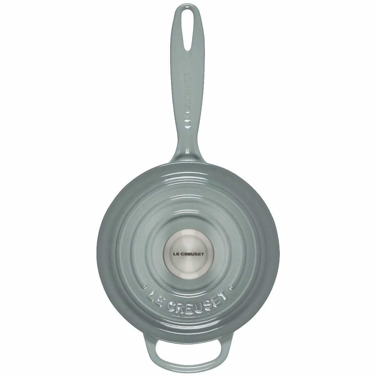Le Creuset 1.75 Qt. Signature Enameled Cast Iron Saucepan With Stainless Steel Knob | Sea Salt - Image 4