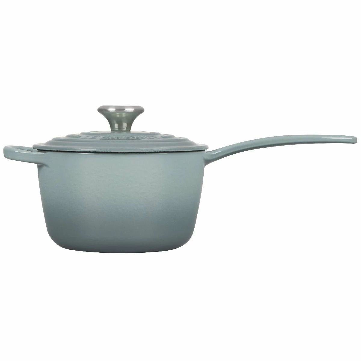 Le Creuset 1.75 Qt. Signature Enameled Cast Iron Saucepan With Stainless Steel Knob | Sea Salt - Image 2