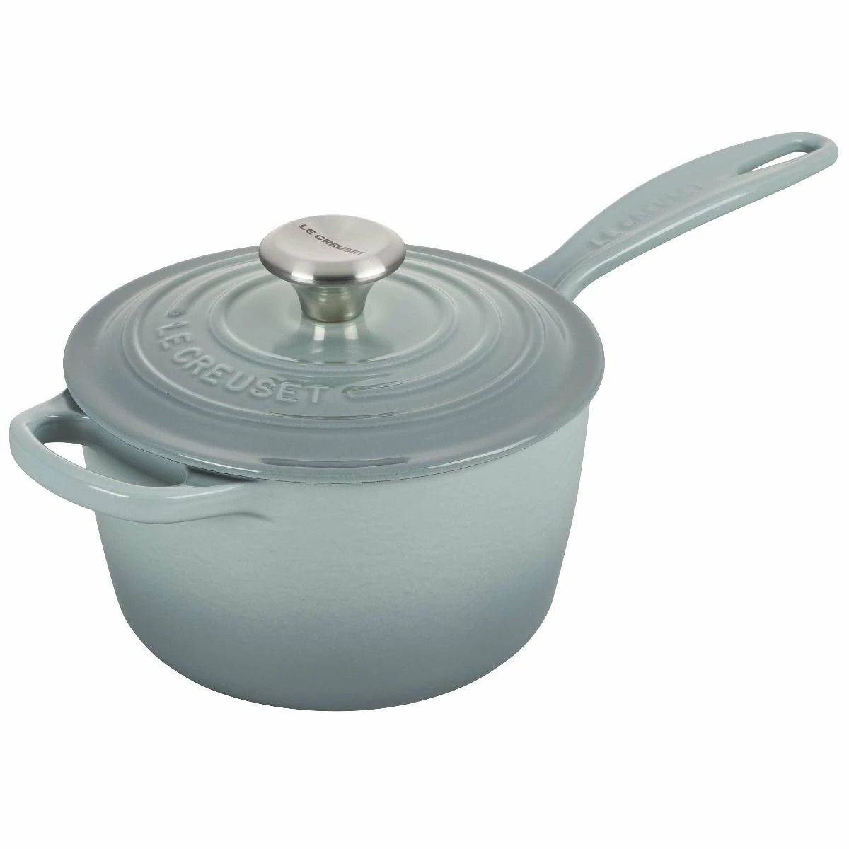 Le Creuset 1.75 Qt. Signature Enameled Cast Iron Saucepan With Stainless Steel Knob | Sea Salt