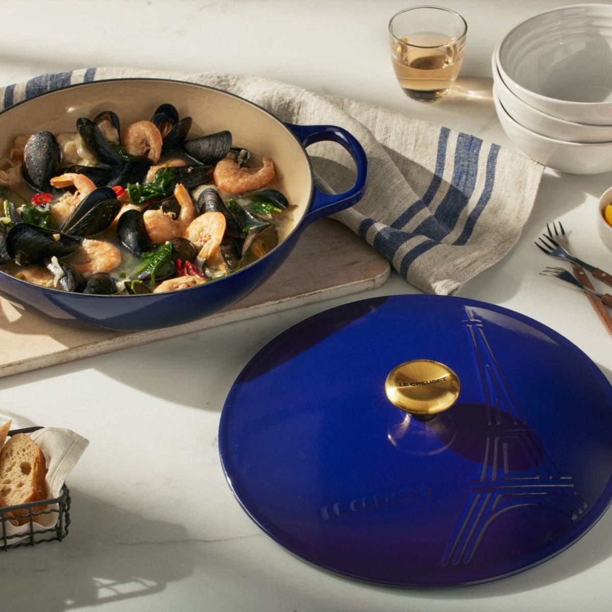 Le Creuset 3.5Qt Signature Braiser Eiffel Tower Collection | Indigo 7 Le Creuset 3.5Qt Signature Braiser Eiffel Tower Collection | Indigo - Image 5