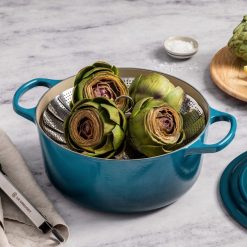 Le Creuset 4.5 Qt. Round Signature Dutch Oven With Stainless Steel Knob | Deep Teal 6 Le Creuset 4.5 Qt. Round Signature Dutch Oven With Stainless Steel Knob | Deep Teal -STAUB Shop rs16337 p06 steaming in dutch oven lpr