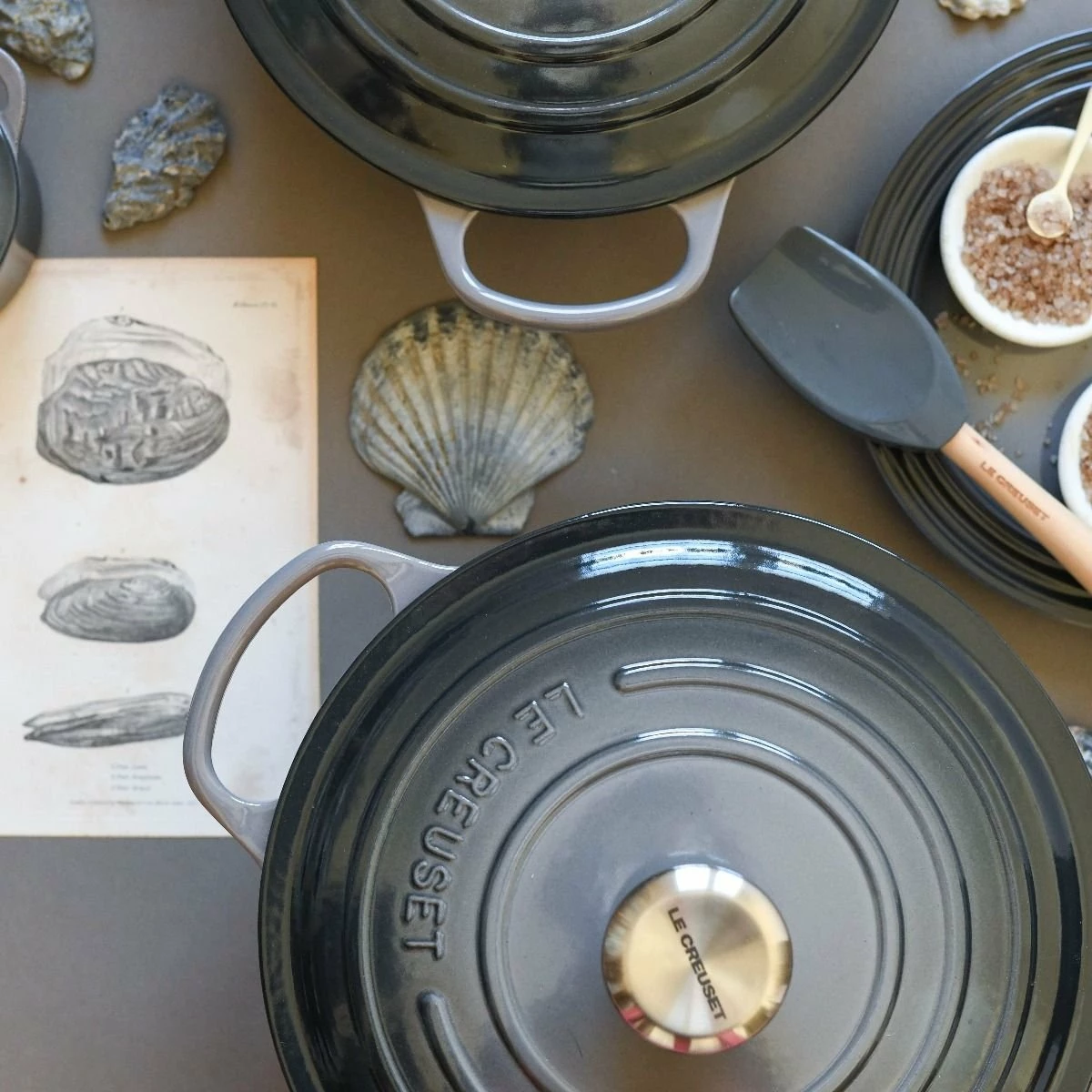 Le Creuset 5.5 Qt. Round Signature Dutch Oven With Stainless Steel Knob | Oyster Grey - Image 2