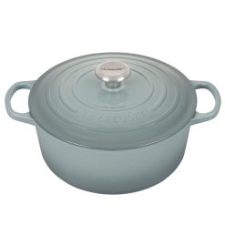 Le Creuset 5.5 Qt. Round Signature Dutch Oven With Stainless Steel Knob | Sea Salt