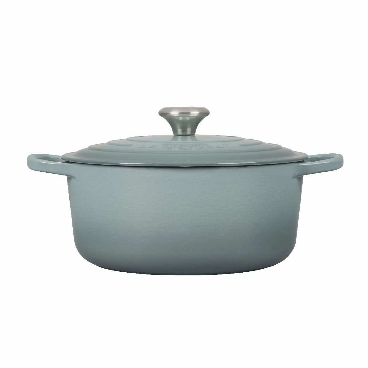 Le Creuset 5.5 Qt. Round Signature Dutch Oven With Stainless Steel Knob | Sea Salt - Image 2