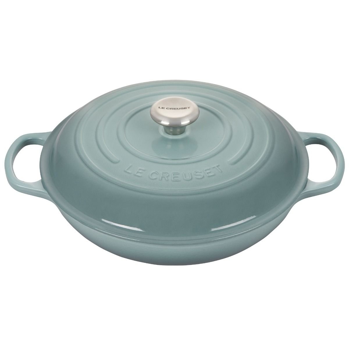 Le Creuset 3.5 Qt. Signature Enameled Cast Iron Braiser with Stainless Steel Knob | Sea Salt Le Creuset 3.5 Qt. Signature Enameled Cast Iron Braiser With Stainless Steel Knob | Sea Salt -STAUB Shop rs17078 ls2532 30717ss 1 lpr