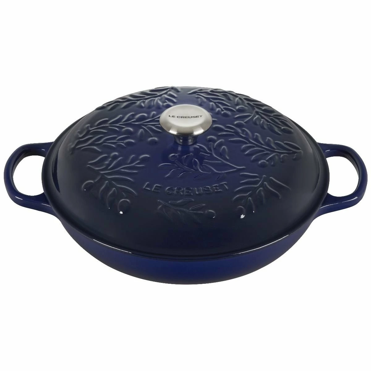 Le Creuset Olive Branch Collection 3.5 Qt. Signature Braiser | Indigo Blue