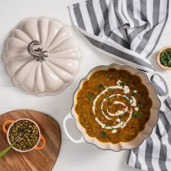 Le Creuset 4 Qt. Pumpkin Cocotte | Meringue -STAUB Shop rs17489 cajun pumpkin soup 2