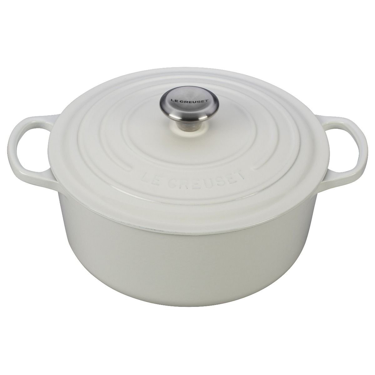Le Creuset 5.5 Qt. Round Signature Cast Iron Dutch Oven with Stainless Steel Knob | White Le Creuset 5.5 Qt. Round Signature Cast Iron Dutch Oven With Stainless Steel Knob | White -STAUB Shop rs3157 ls2501 2616ss
