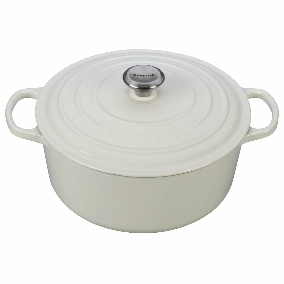 Le Creuset 7.25 Qt. Round Signature Dutch Oven With Stainless Steel Knob | White