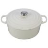 Le Creuset 9 Qt. Round Signature Dutch Oven With Stainless Steel Knob | White 2 Le Creuset 9 Qt. Round Signature Dutch Oven With Stainless Steel Knob | White -STAUB Shop rs3163 ls2501 3016ss