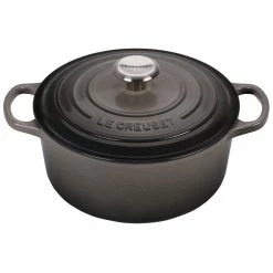 Le Creuset 4.5 Qt. Round Signature Dutch Oven With Stainless Steel Knob | Oyster Grey