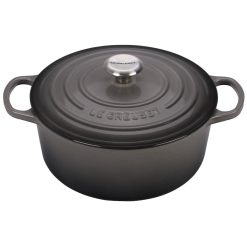 Le Creuset 5.5 Qt. Round Signature Dutch Oven With Stainless Steel Knob | Oyster Grey