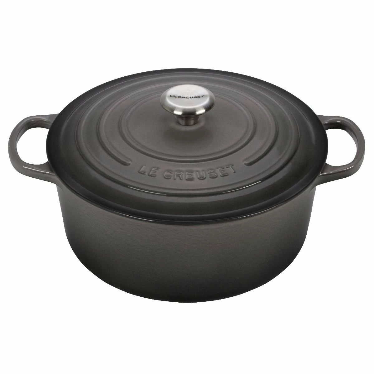 Le Creuset 7.25 Qt. Round Signature Dutch Oven With Stainless Steel Knob | Oyster Grey