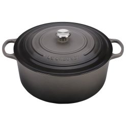 Le Creuset 13.25 Qt. Round Signature Cast Iron Dutch Oven With Stainless Steel Knob | Oyster Grey