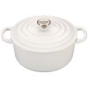 Le Creuset 3.5 Qt. Round Signature Dutch Oven With Stainless Steel Knob | White -STAUB Shop rs8272 ls2501 2216ss lpr