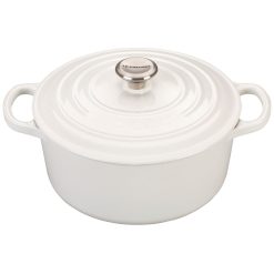 Le Creuset 3.5 Qt. Round Signature Dutch Oven With Stainless Steel Knob | White