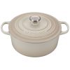 Le Creuset 5.5 Qt. Round Signature Cast Iron Dutch Oven With Stainless Steel Knob | Meringue White -STAUB Shop rs9081 ls2501 26716ss