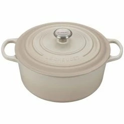Le Creuset 7.25 Qt. Round Signature Dutch Oven With Stainless Steel Knob | Meringue White