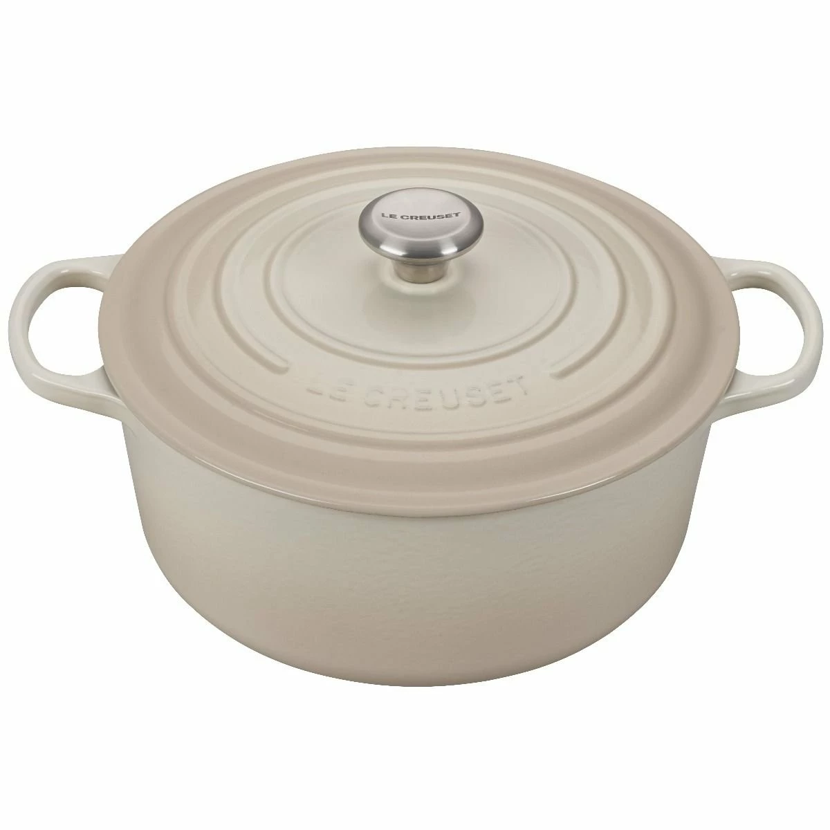 Le Creuset 7.25 Qt. Round Signature Dutch Oven With Stainless Steel Knob | Meringue White