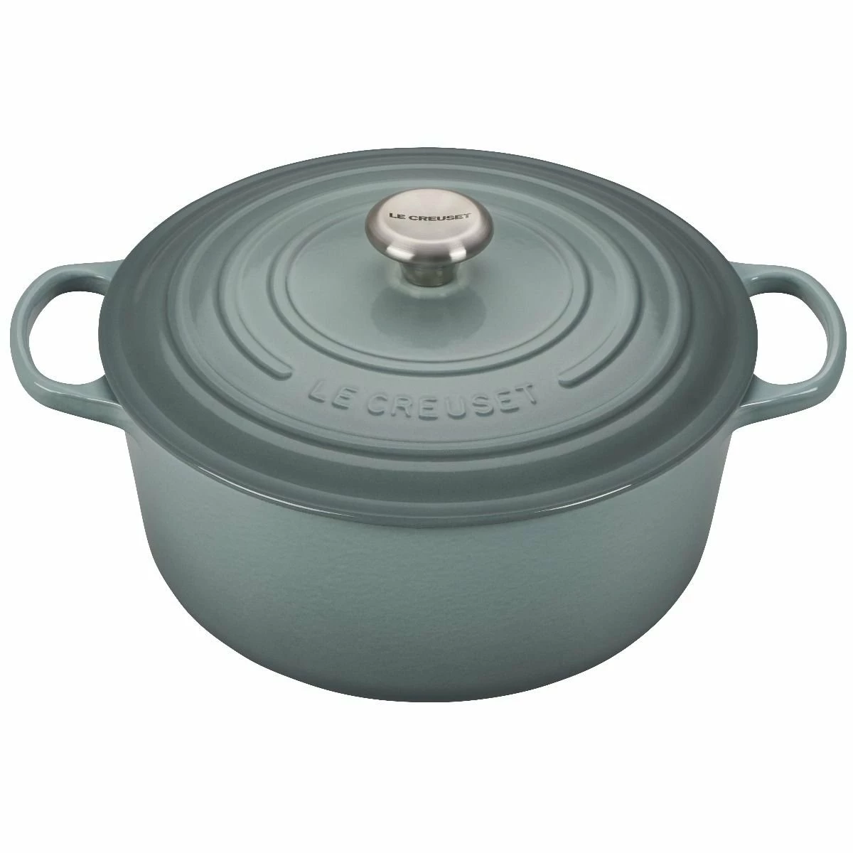 Le Creuset 7.25 Qt. Round Signature Dutch Oven With Stainless Steel Knob | Sea Salt