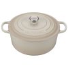 Le Creuset 9 Qt. Round Signature Dutch Oven With Stainless Steel Knob | Meringue White -STAUB Shop rs9085 ls2501 30716ss 1