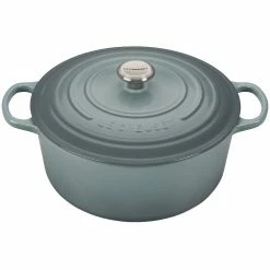 Le Creuset 9 Qt. Round Signature Dutch Oven With Stainless Steel Knob | Sea Salt