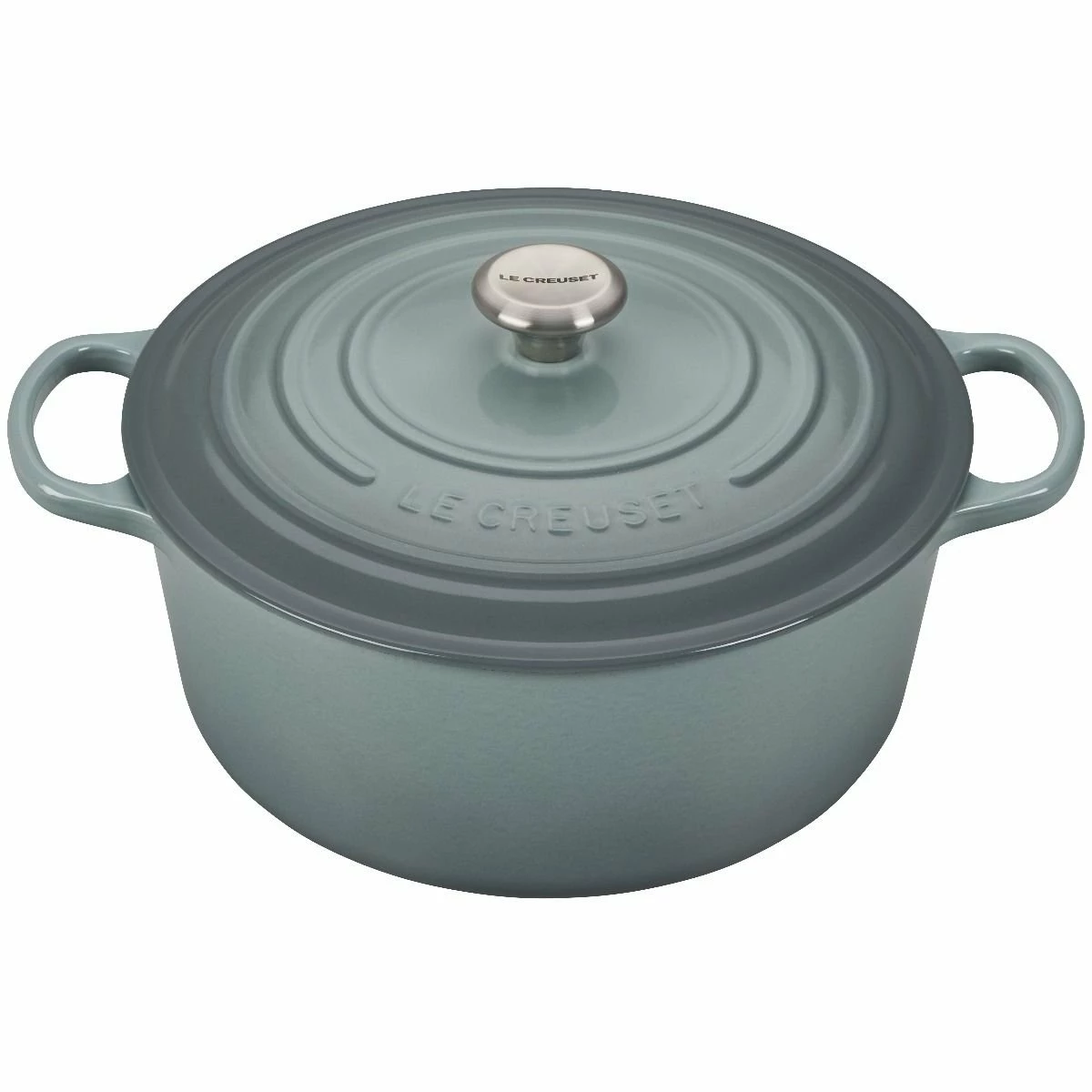 Le Creuset 9 Qt. Round Signature Dutch Oven With Stainless Steel Knob | Sea Salt