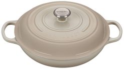 Le Creuset 3.5 Qt. Signature Enameled Cast Iron Braiser With Stainless Steel Knob | Meringue White